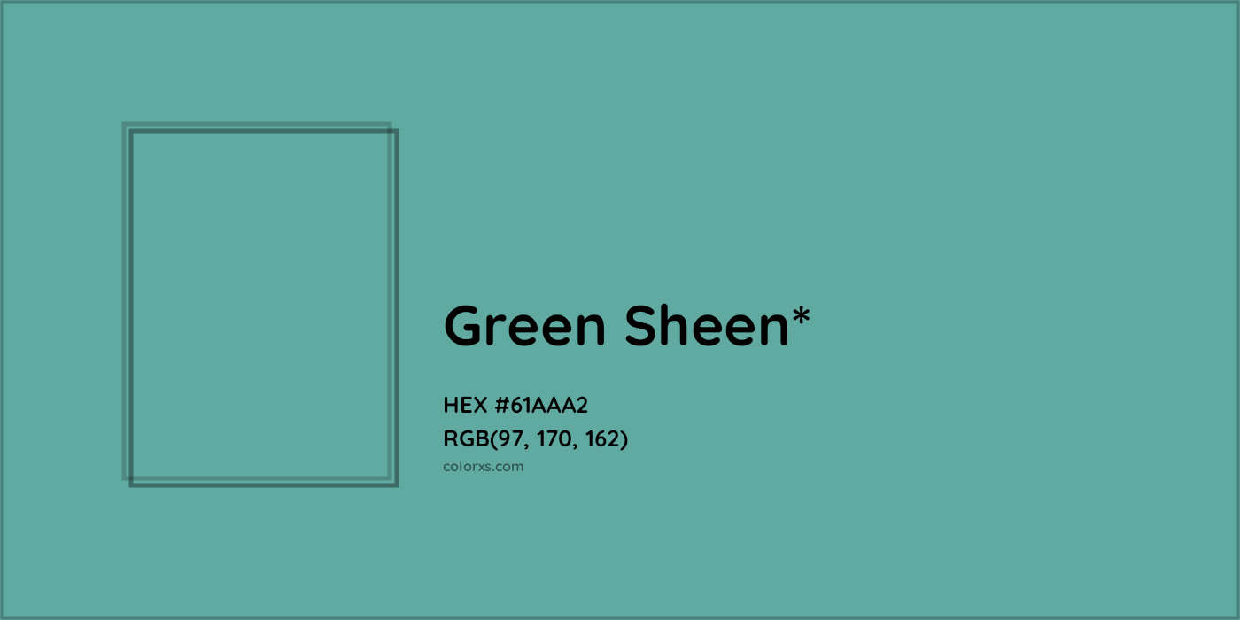 HEX #61AAA2 Color Name, Color Code, Palettes, Similar Paints, Images