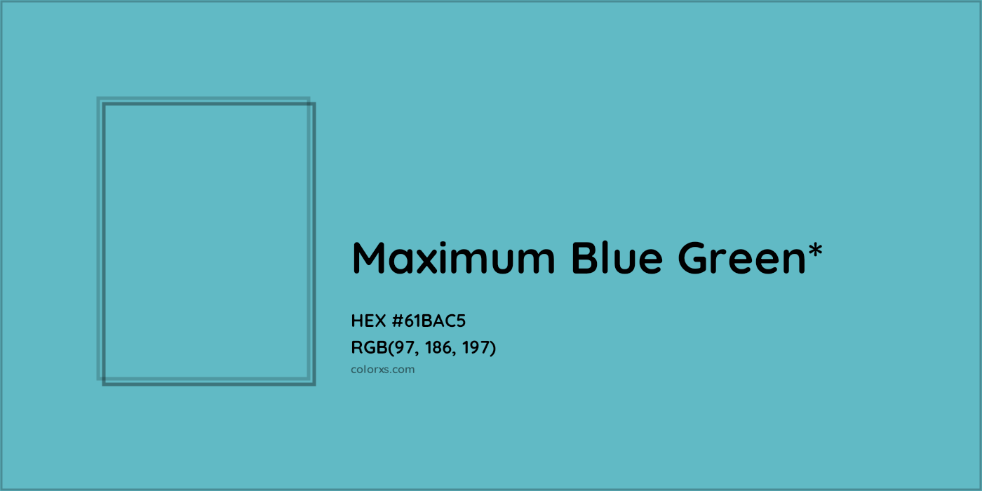 HEX #61BAC5 Color Name, Color Code, Palettes, Similar Paints, Images