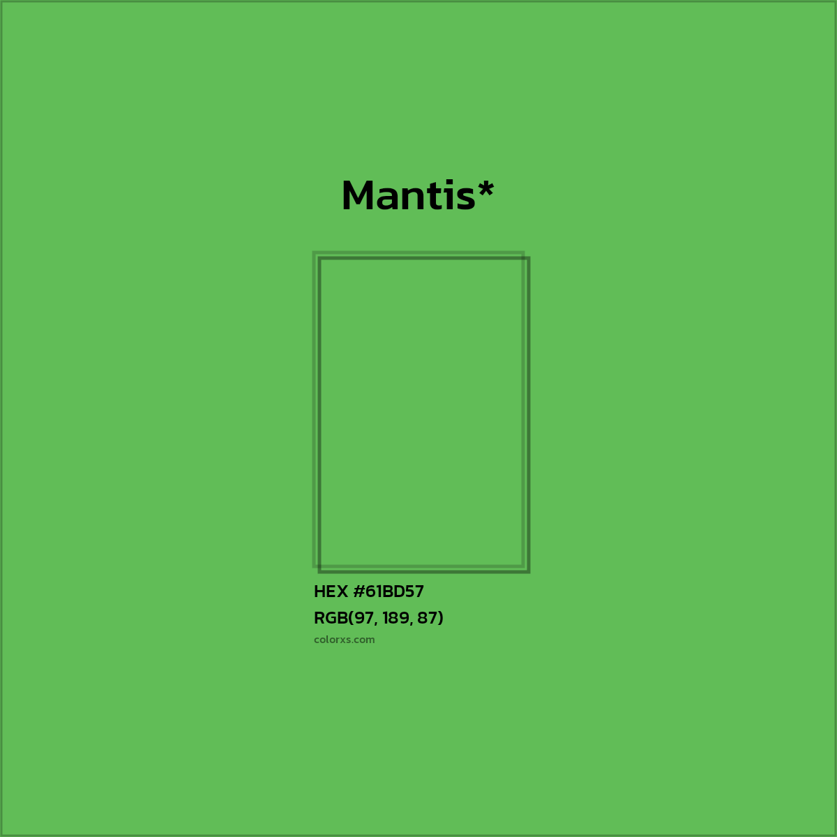 HEX #61BD57 Color Name, Color Code, Palettes, Similar Paints, Images