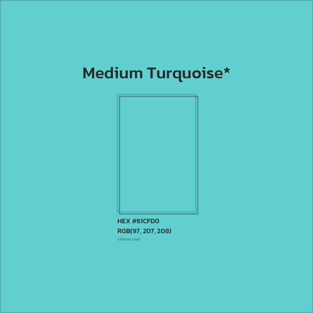 HEX #61CFD0 Color Name, Color Code, Palettes, Similar Paints, Images