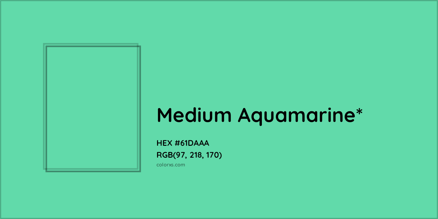 HEX #61DAAA Color Name, Color Code, Palettes, Similar Paints, Images
