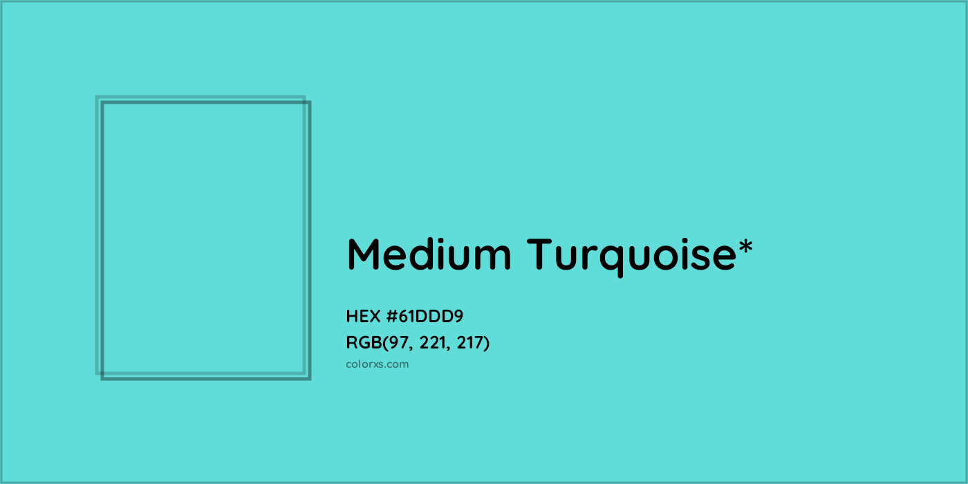 HEX #61DDD9 Color Name, Color Code, Palettes, Similar Paints, Images