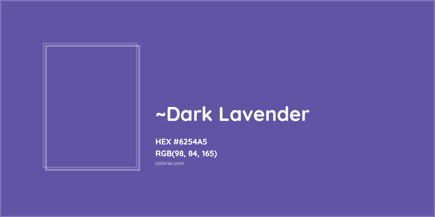 HEX #6254A5 Color Name, Color Code, Palettes, Similar Paints, Images