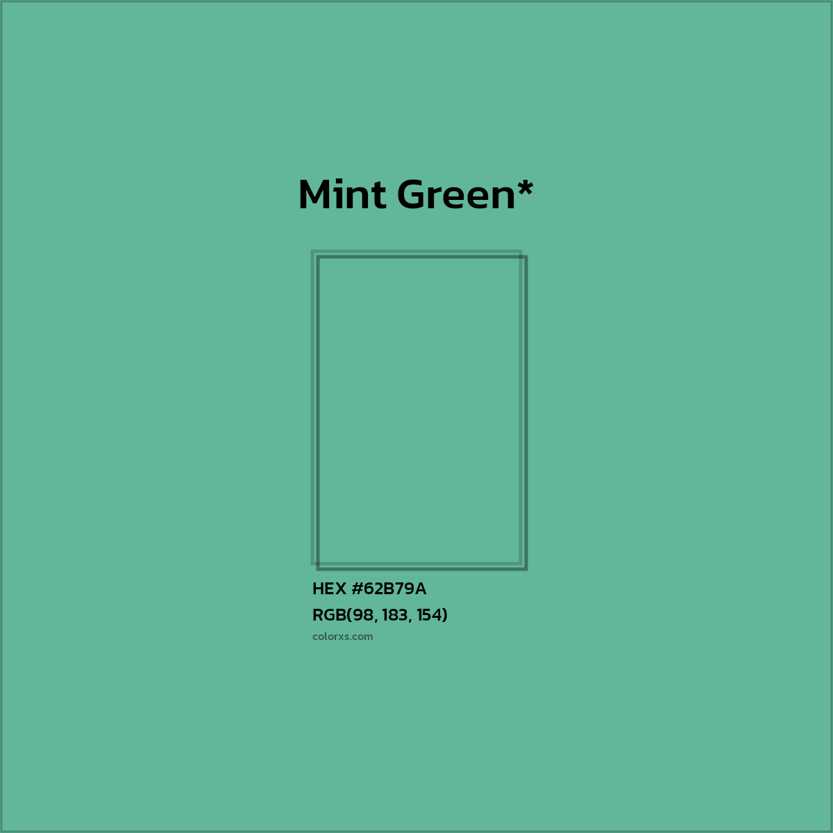 HEX #62B79A Color Name, Color Code, Palettes, Similar Paints, Images