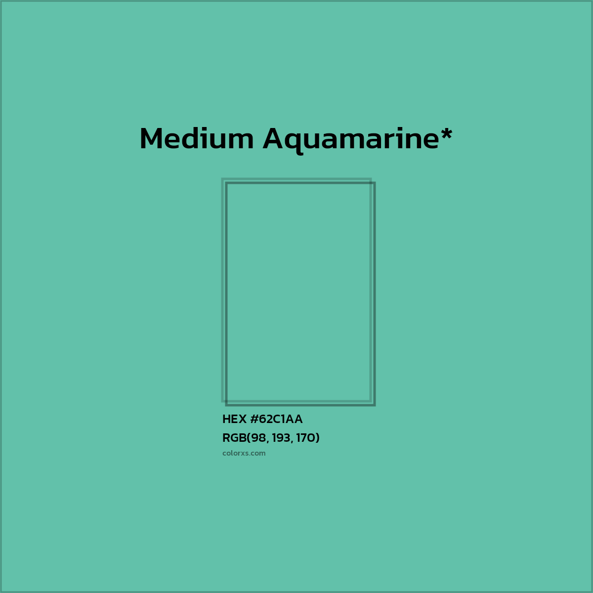 HEX #62C1AA Color Name, Color Code, Palettes, Similar Paints, Images