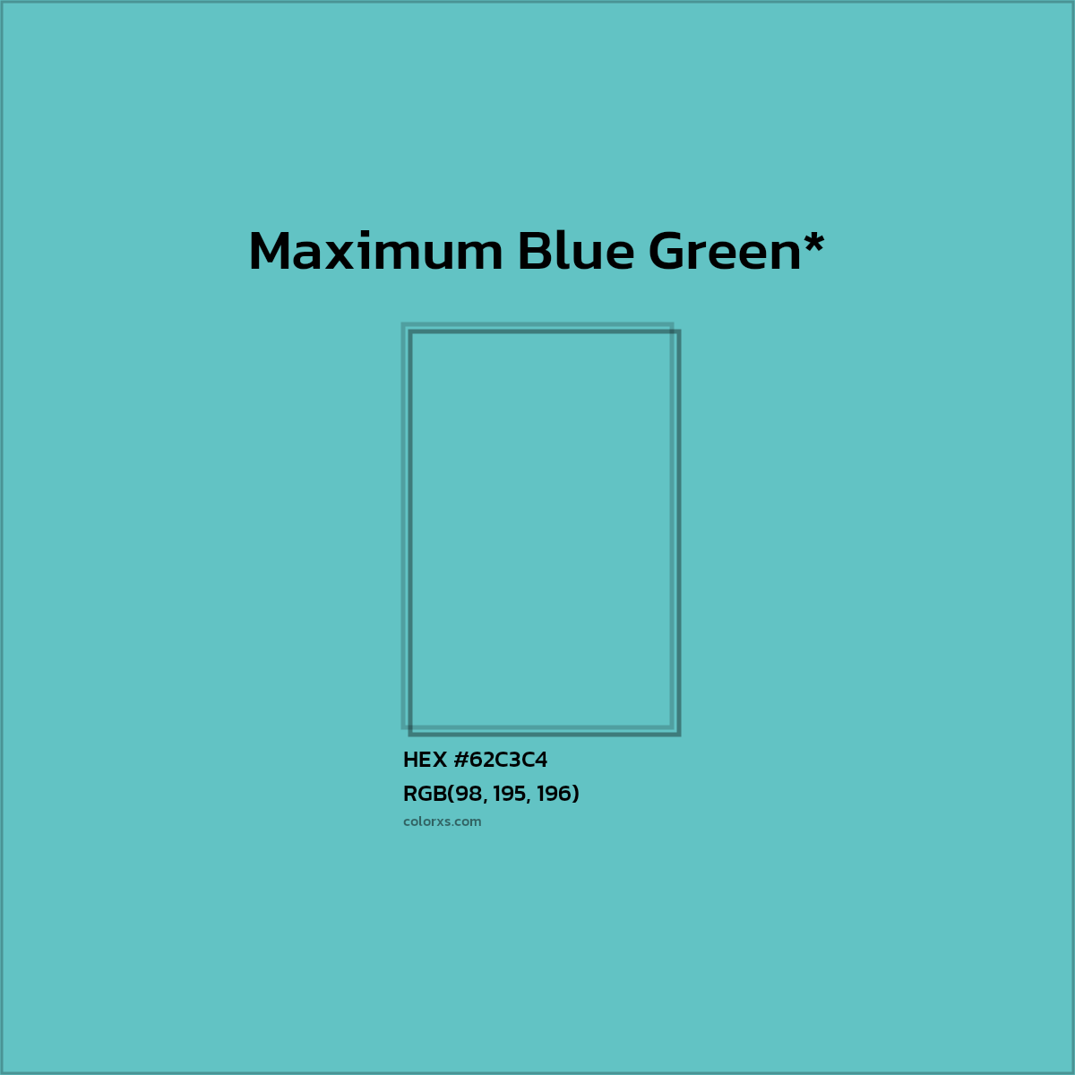HEX #62C3C4 Color Name, Color Code, Palettes, Similar Paints, Images
