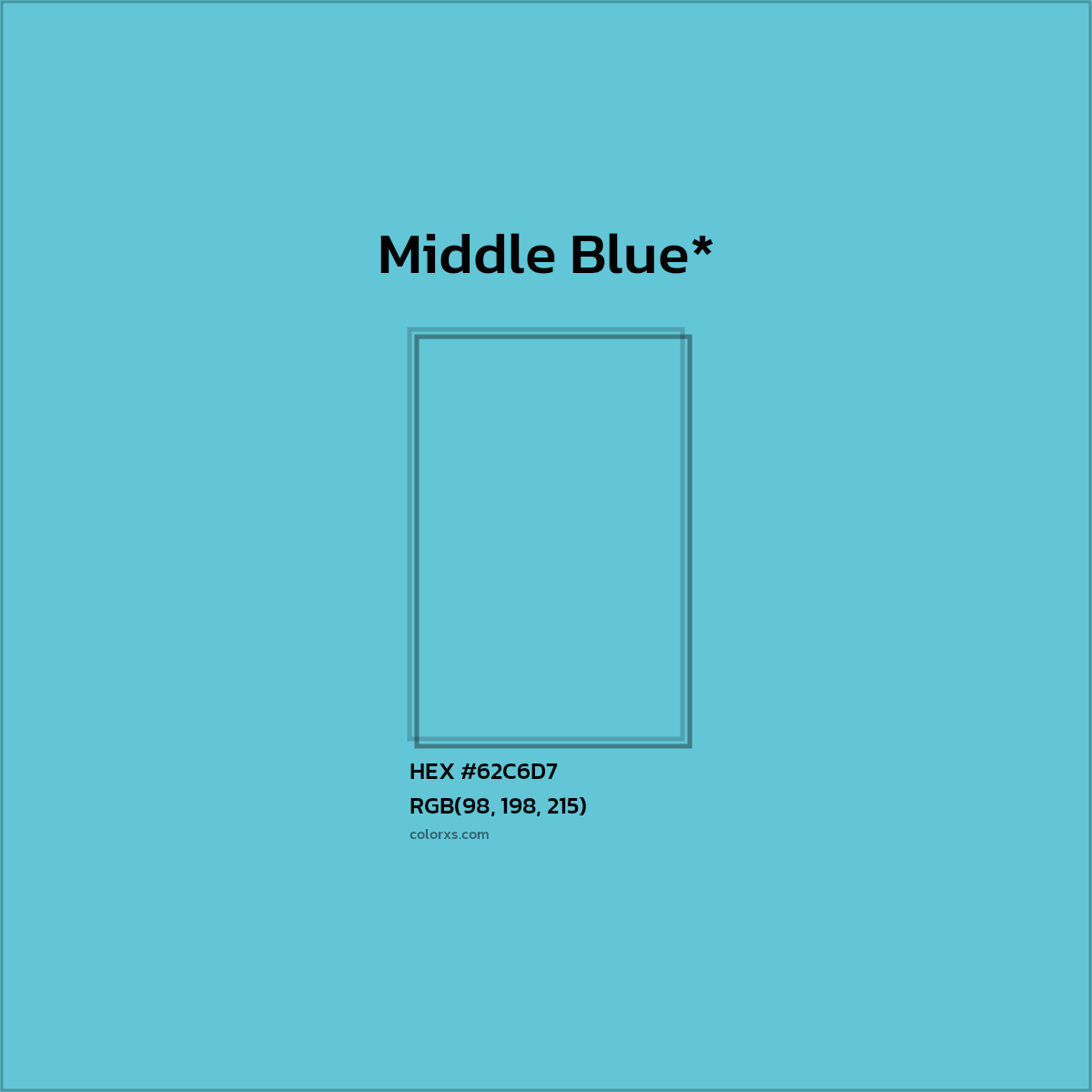 HEX #62C6D7 Color Name, Color Code, Palettes, Similar Paints, Images