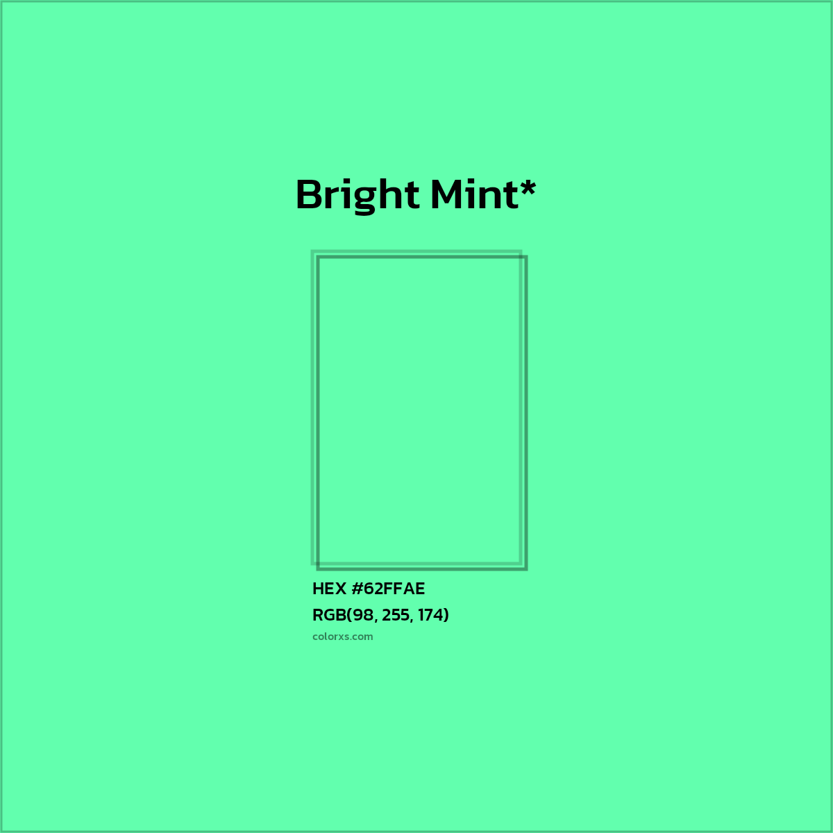 HEX #62FFAE Color Name, Color Code, Palettes, Similar Paints, Images