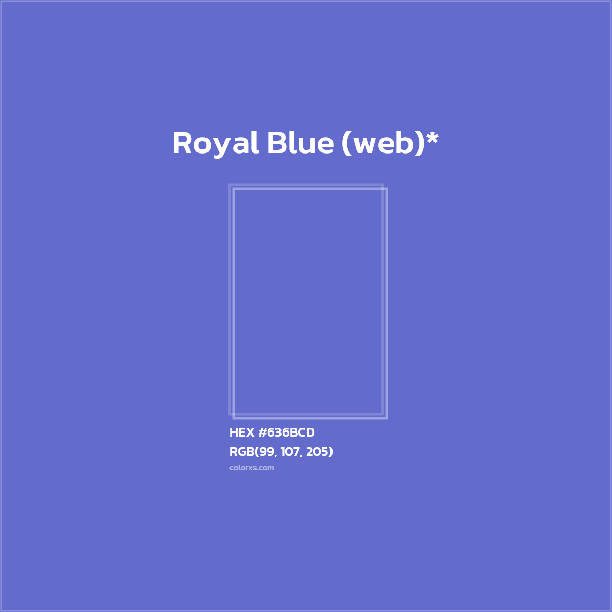 #636BCD hex color. RGB, RYB, CMYK, HSL, HSV codes and color conversions. Matching color names, palettes, paints.