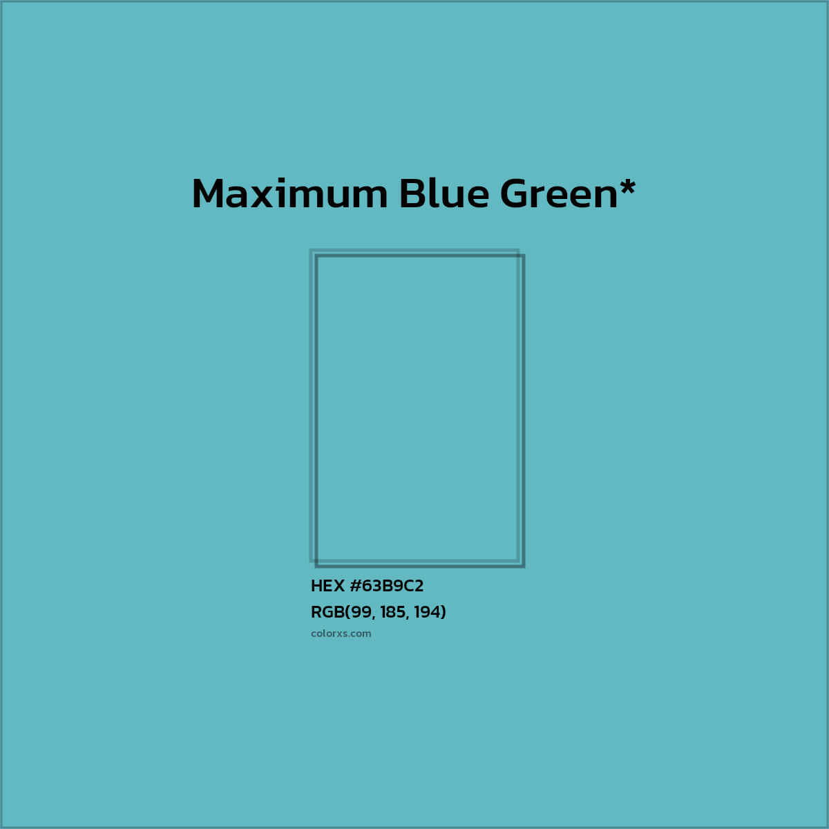 HEX #63B9C2 Color Name, Color Code, Palettes, Similar Paints, Images