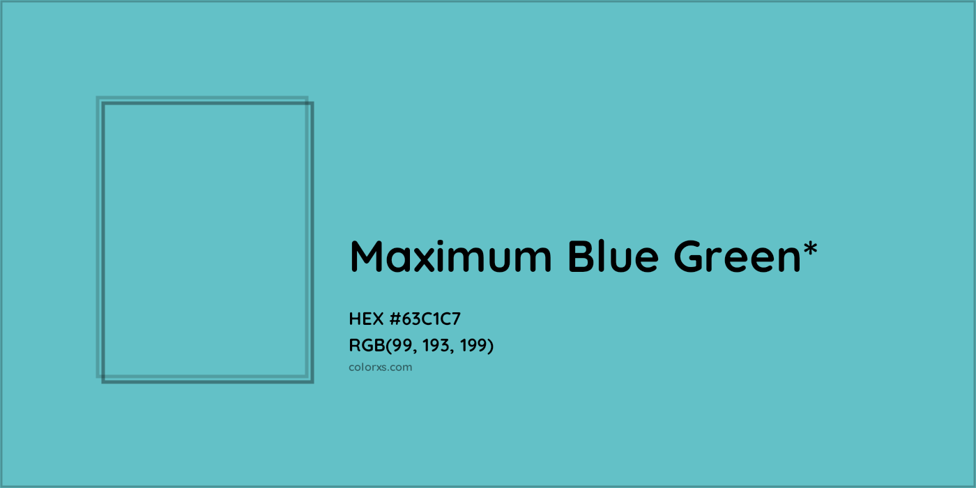 HEX #63C1C7 Color Name, Color Code, Palettes, Similar Paints, Images