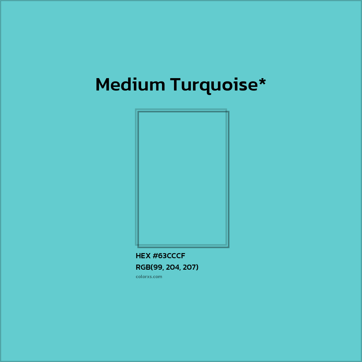 HEX #63CCCF Color Name, Color Code, Palettes, Similar Paints, Images