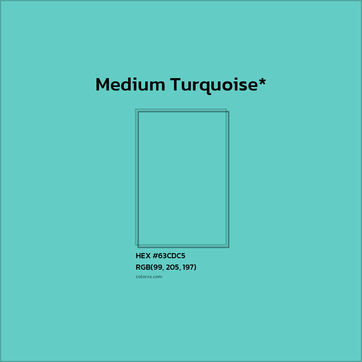 HEX #63CDC5 Color Name, Color Code, Palettes, Similar Paints, Images