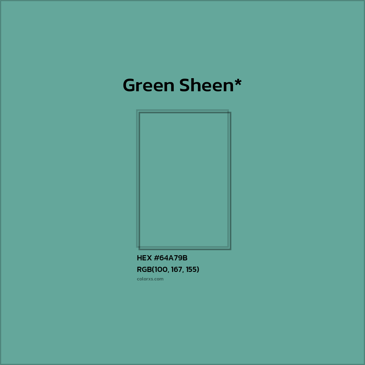 HEX #64A79B Color Name, Color Code, Palettes, Similar Paints, Images