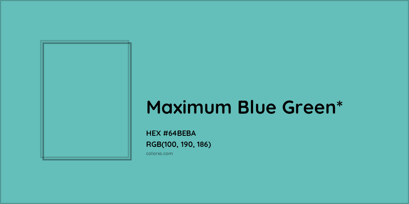 HEX #64BEBA Color Name, Color Code, Palettes, Similar Paints, Images