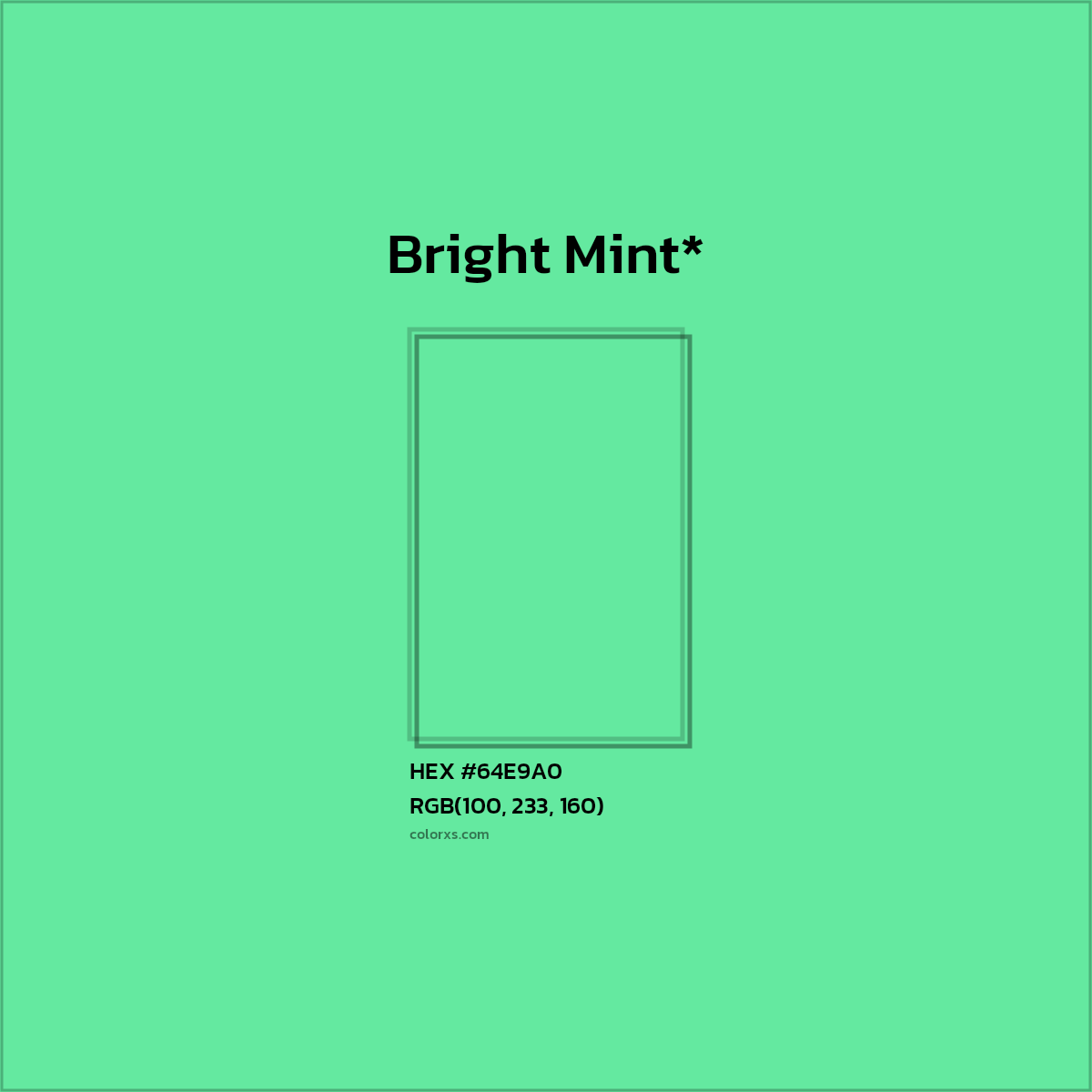HEX #64E9A0 Color Name, Color Code, Palettes, Similar Paints, Images