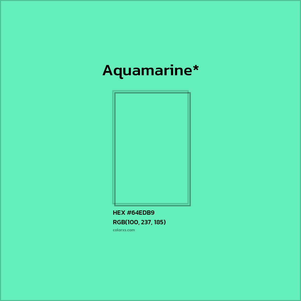 HEX #64EDB9 Color Name, Color Code, Palettes, Similar Paints, Images