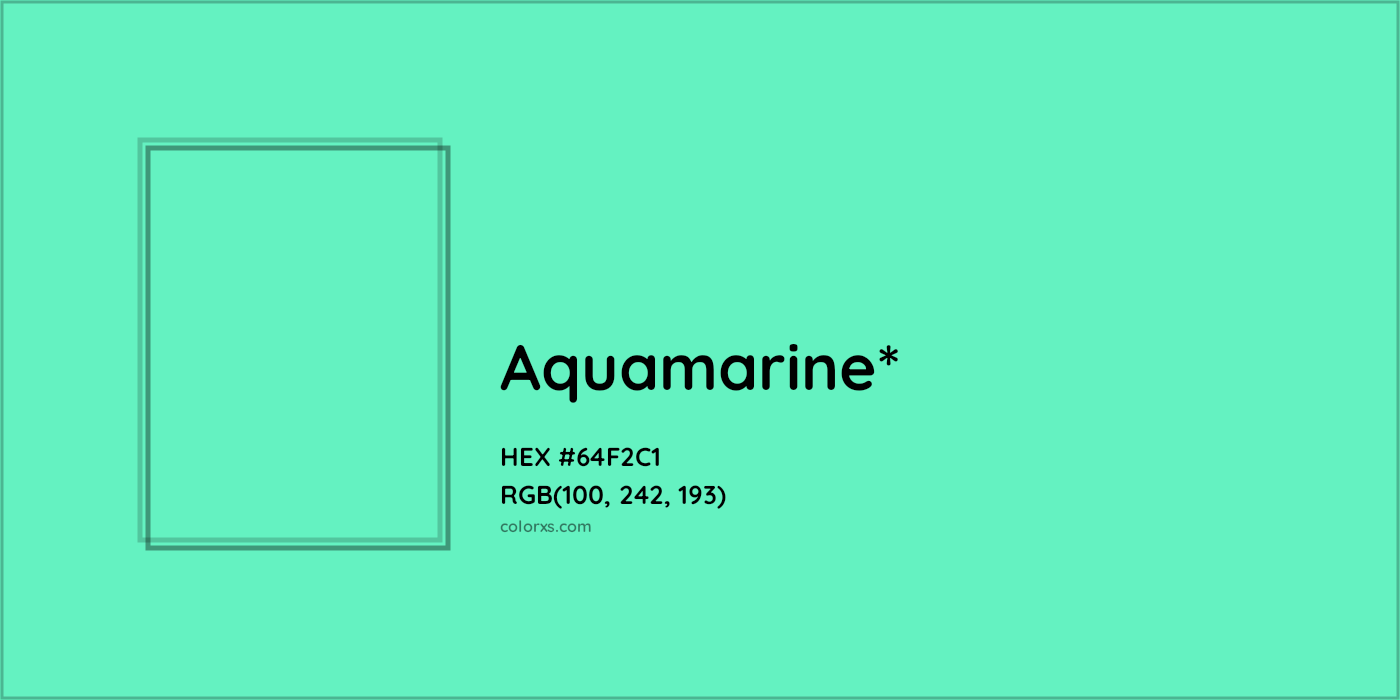 HEX #64F2C1 Color Name, Color Code, Palettes, Similar Paints, Images