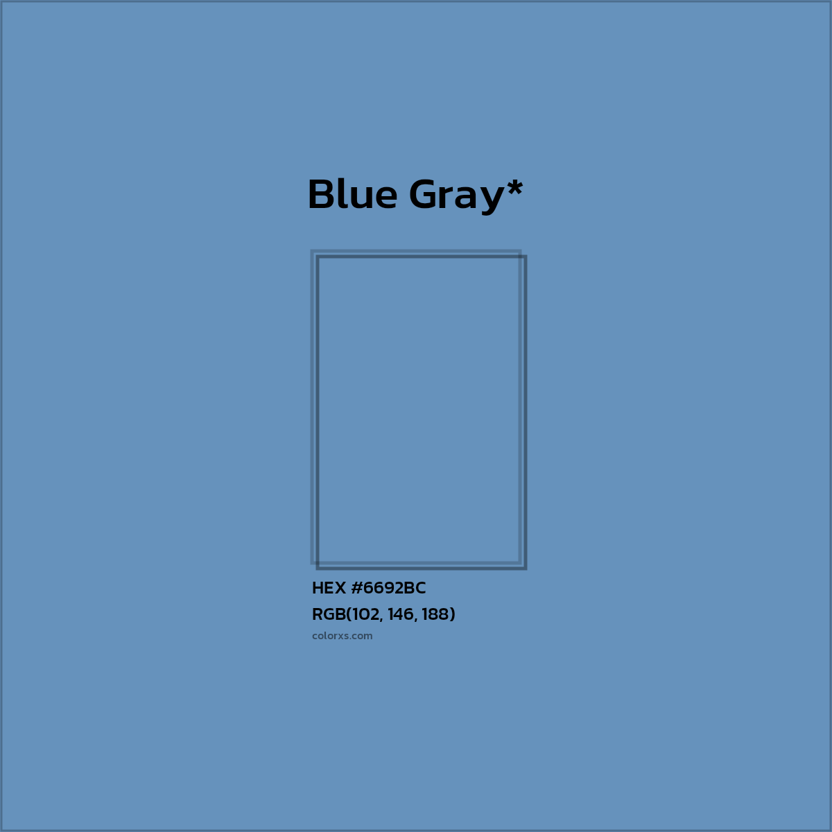 #6692BC hex color. RGB, RYB, CMYK, HSL, HSV codes and color conversions. Matching color names, palettes, paints.