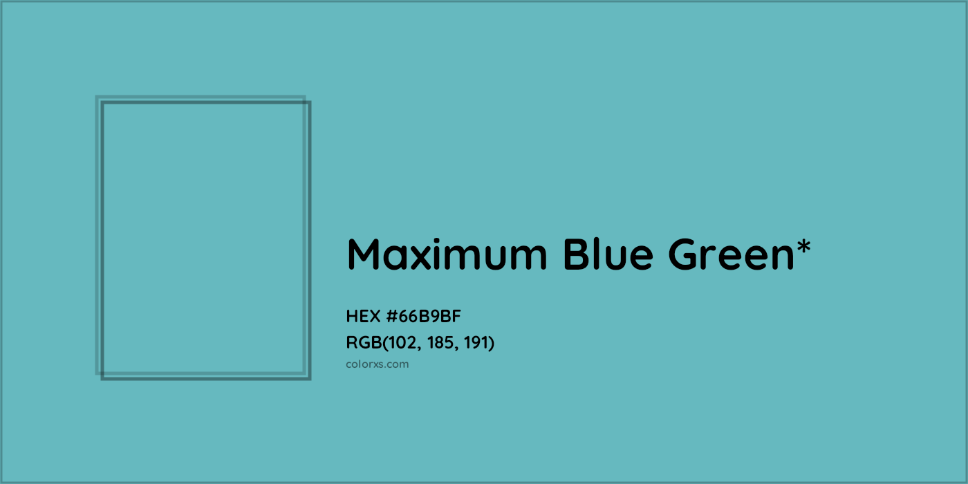 HEX #66B9BF Color Name, Color Code, Palettes, Similar Paints, Images