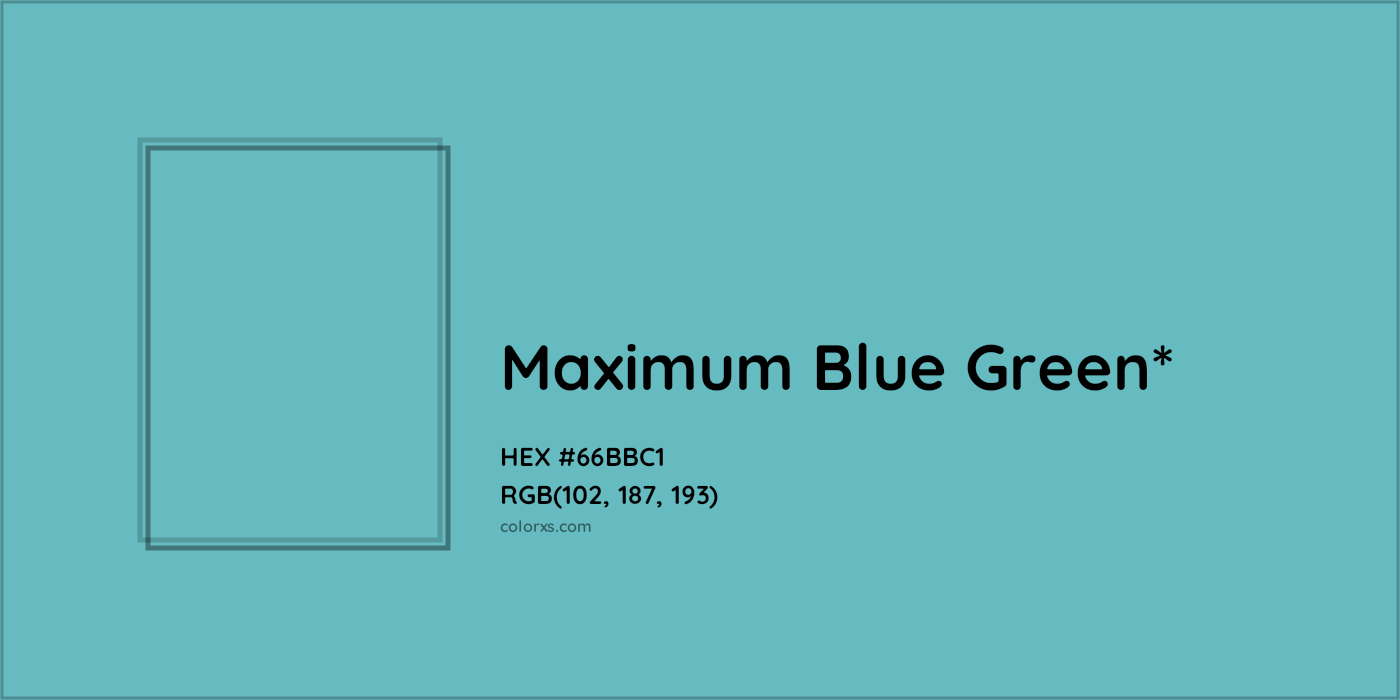 HEX #66BBC1 Color Name, Color Code, Palettes, Similar Paints, Images
