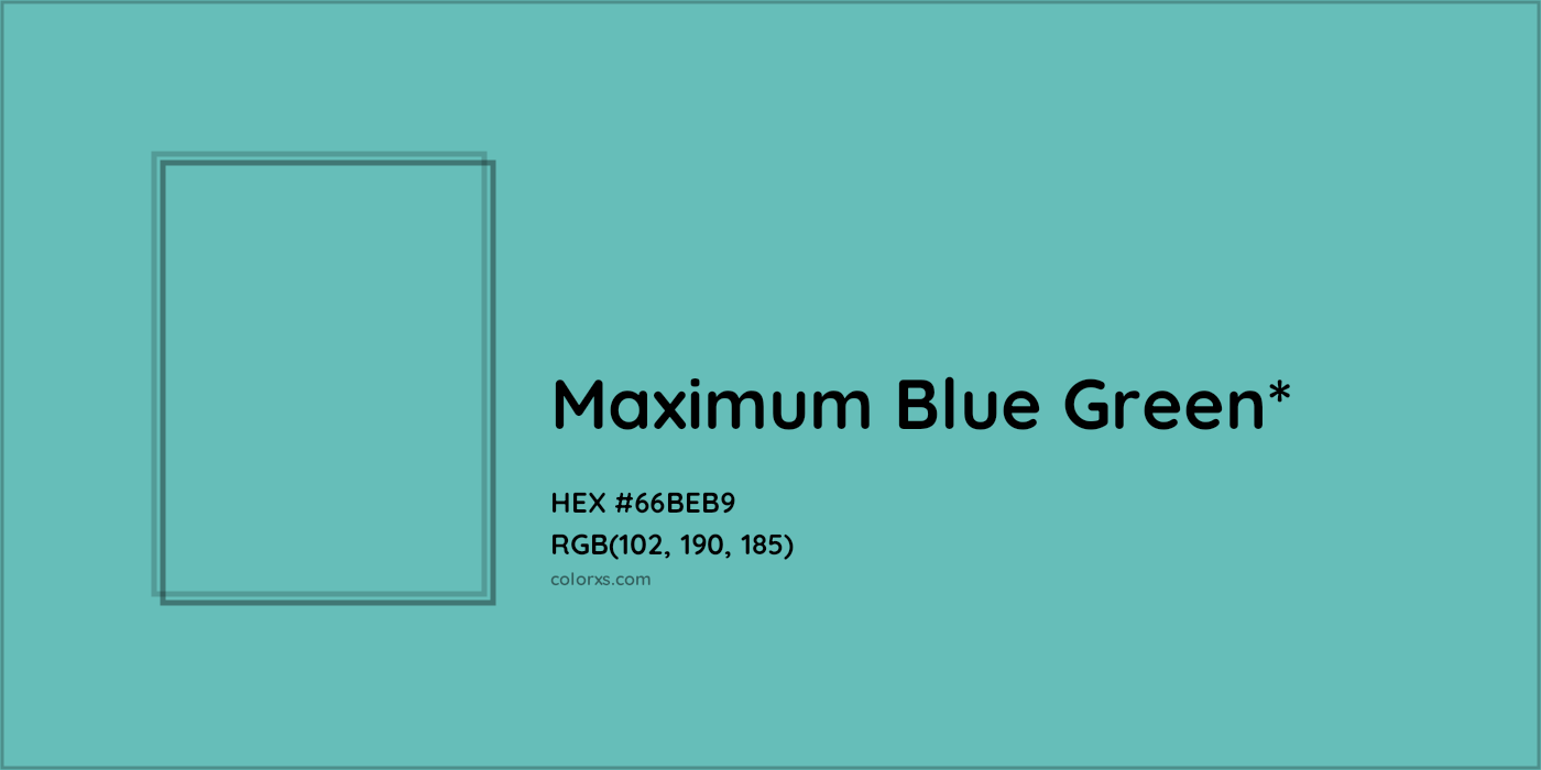 HEX #66BEB9 Color Name, Color Code, Palettes, Similar Paints, Images