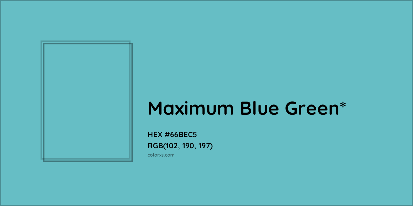 HEX #66BEC5 Color Name, Color Code, Palettes, Similar Paints, Images