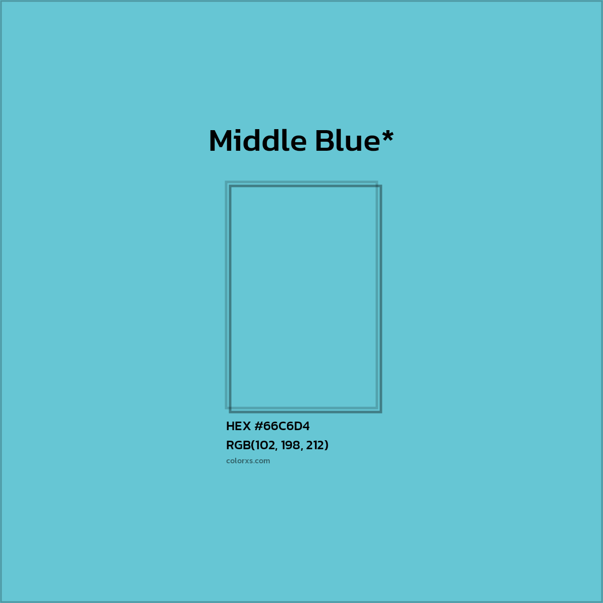 HEX #66C6D4 Color Name, Color Code, Palettes, Similar Paints, Images
