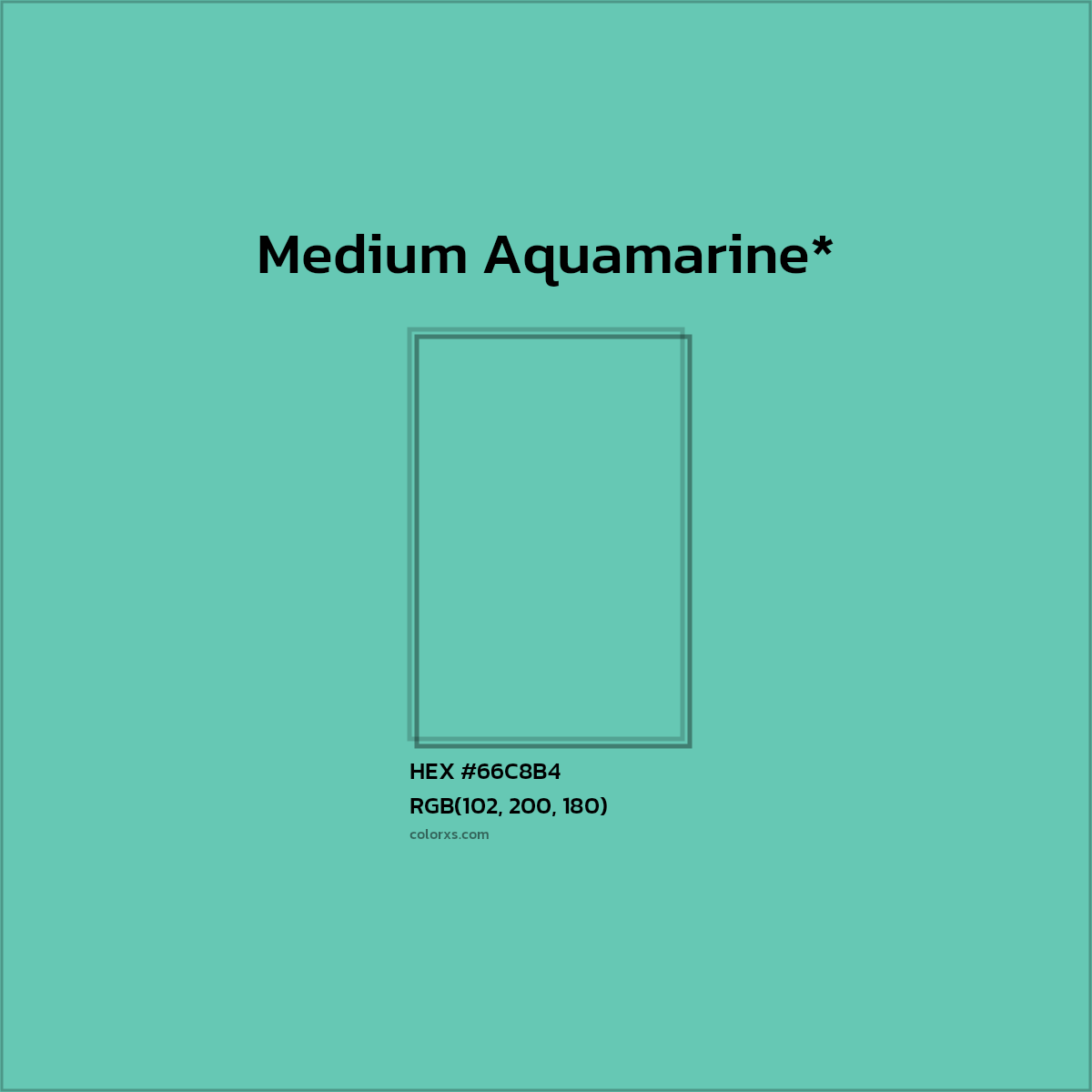 HEX #66C8B4 Color Name, Color Code, Palettes, Similar Paints, Images