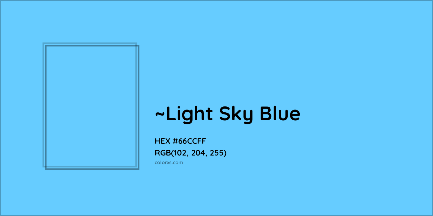 HEX #66CCFF Color Name, Color Code, Palettes, Similar Paints, Images