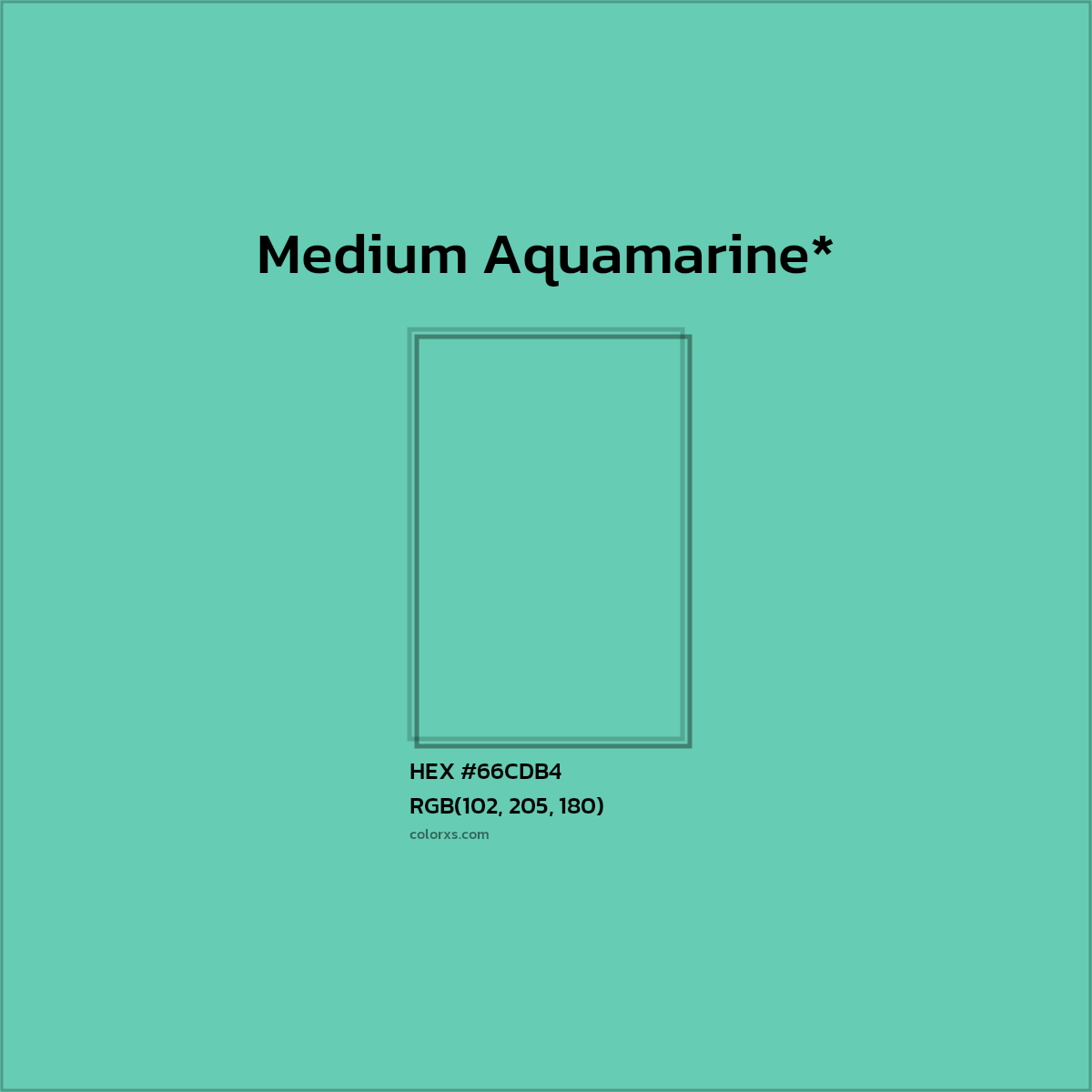 HEX #66CDB4 Color Name, Color Code, Palettes, Similar Paints, Images
