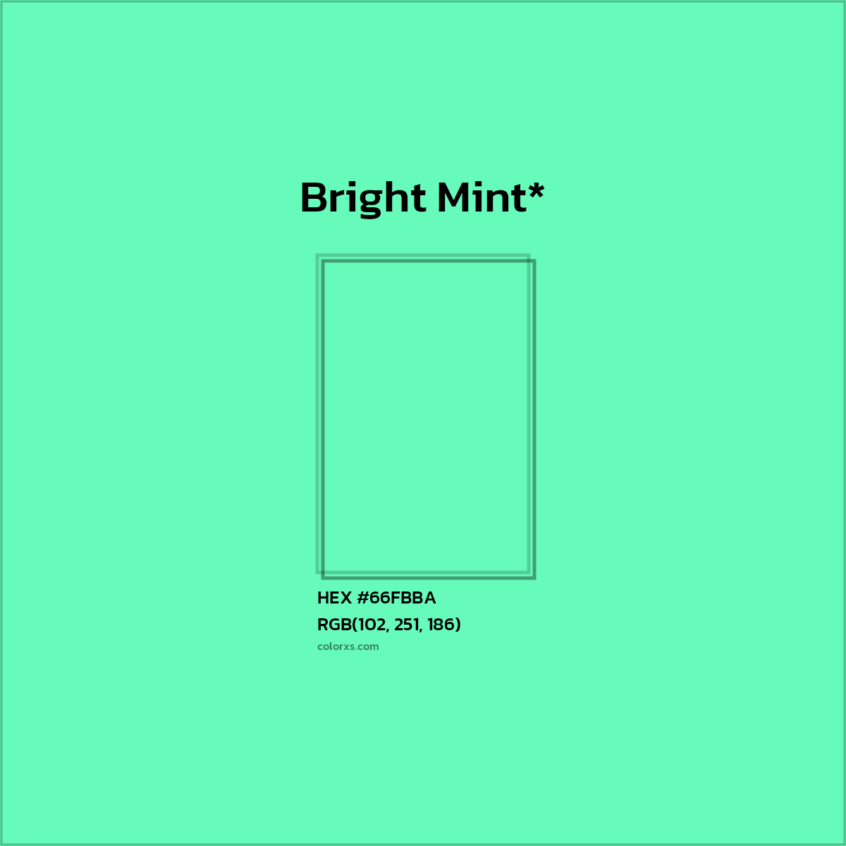 HEX #66FBBA Color Name, Color Code, Palettes, Similar Paints, Images