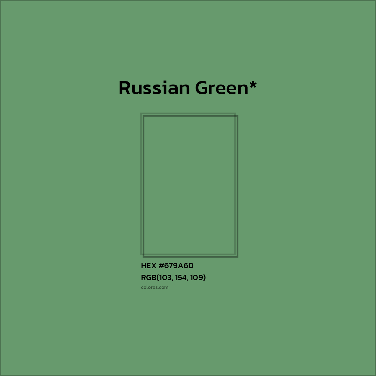 #679A6D hex color. RGB, RYB, CMYK, HSL, HSV codes and color conversions. Matching color names, palettes, paints.