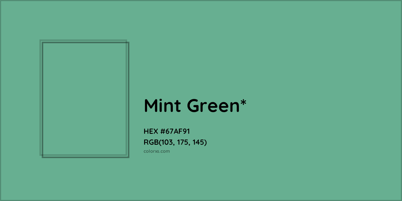 HEX #67AF91 Color Name, Color Code, Palettes, Similar Paints, Images