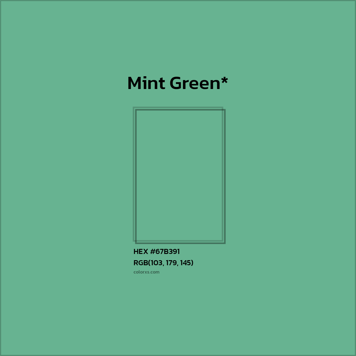HEX #67B391 Color Name, Color Code, Palettes, Similar Paints, Images