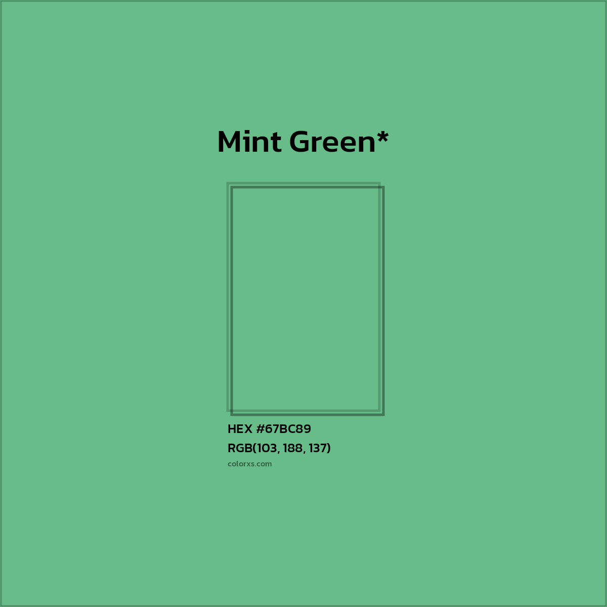 HEX #67BC89 Color Name, Color Code, Palettes, Similar Paints, Images