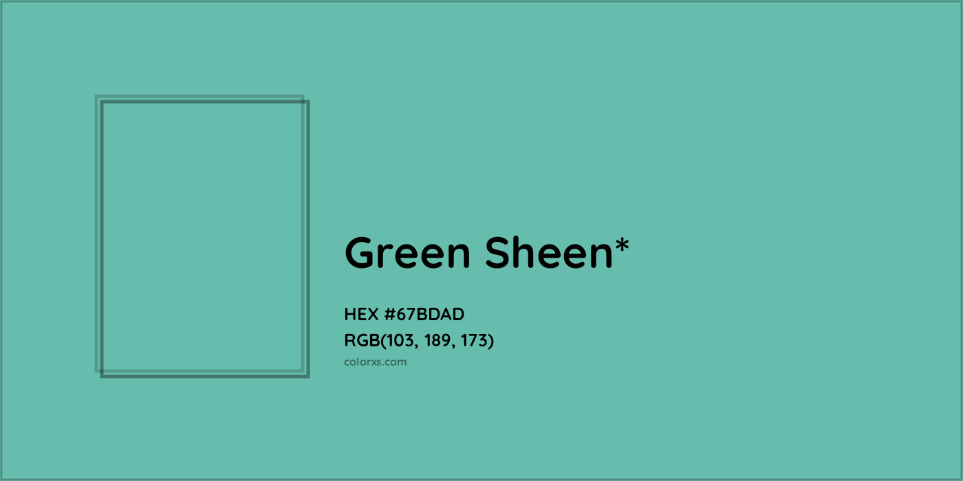HEX #67BDAD Color Name, Color Code, Palettes, Similar Paints, Images