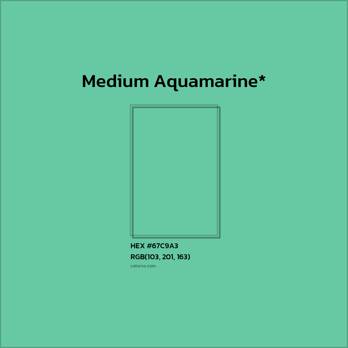 HEX #67C9A3 Color Name, Color Code, Palettes, Similar Paints, Images
