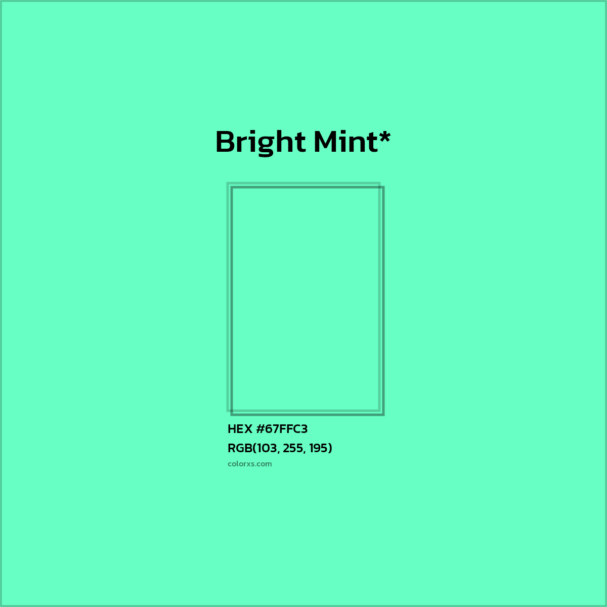 HEX #67FFC3 Color Name, Color Code, Palettes, Similar Paints, Images