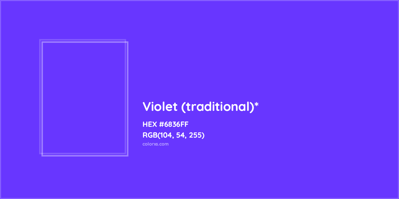 HEX #6836FF Color Name, Color Code, Palettes, Similar Paints, Images