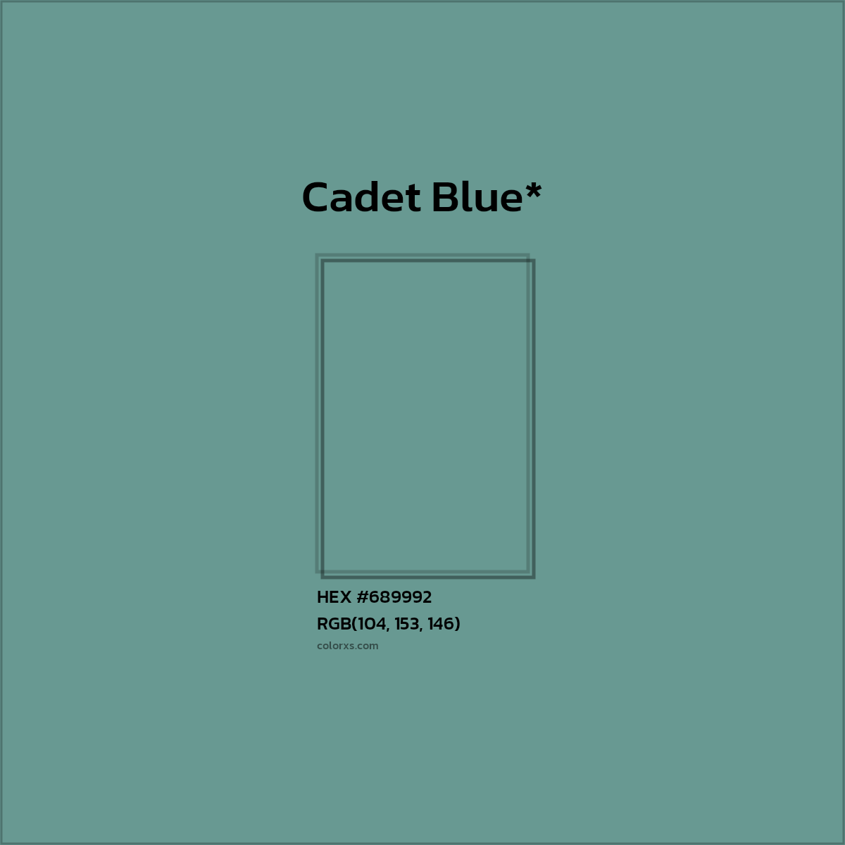 HEX #689992 Color Name, Color Code, Palettes, Similar Paints, Images