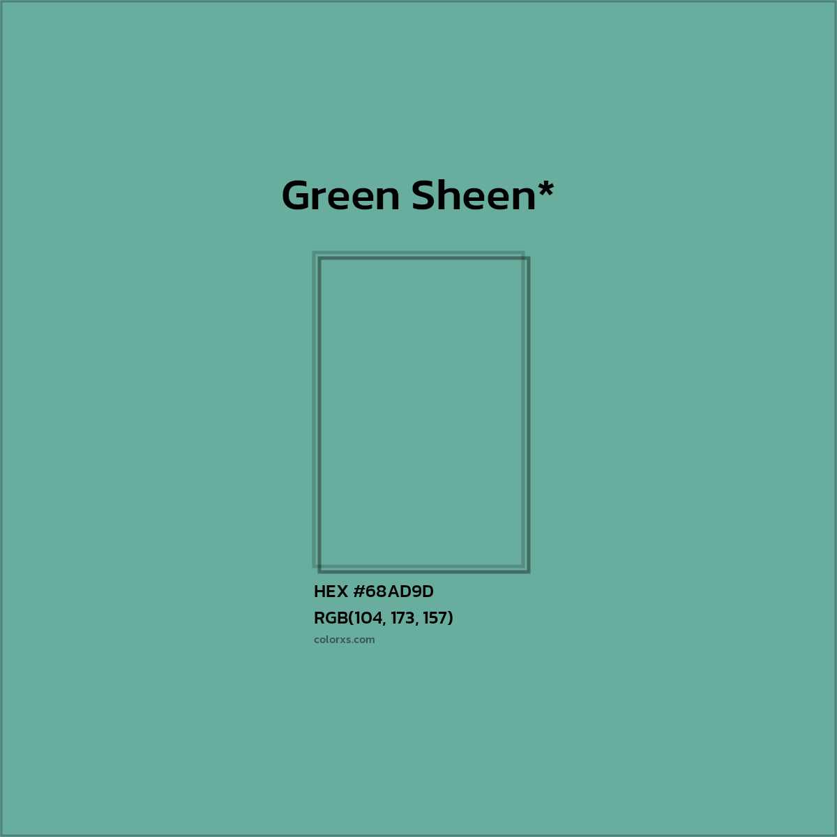 HEX #68AD9D Color Name, Color Code, Palettes, Similar Paints, Images