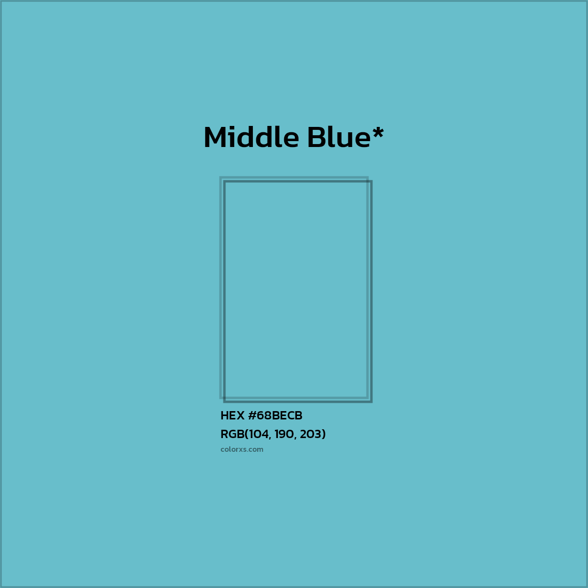 HEX #68BECB Color Name, Color Code, Palettes, Similar Paints, Images