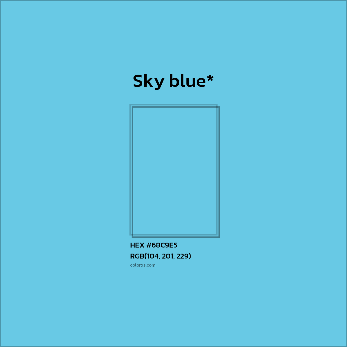 HEX #68C9E5 Color Name, Color Code, Palettes, Similar Paints, Images