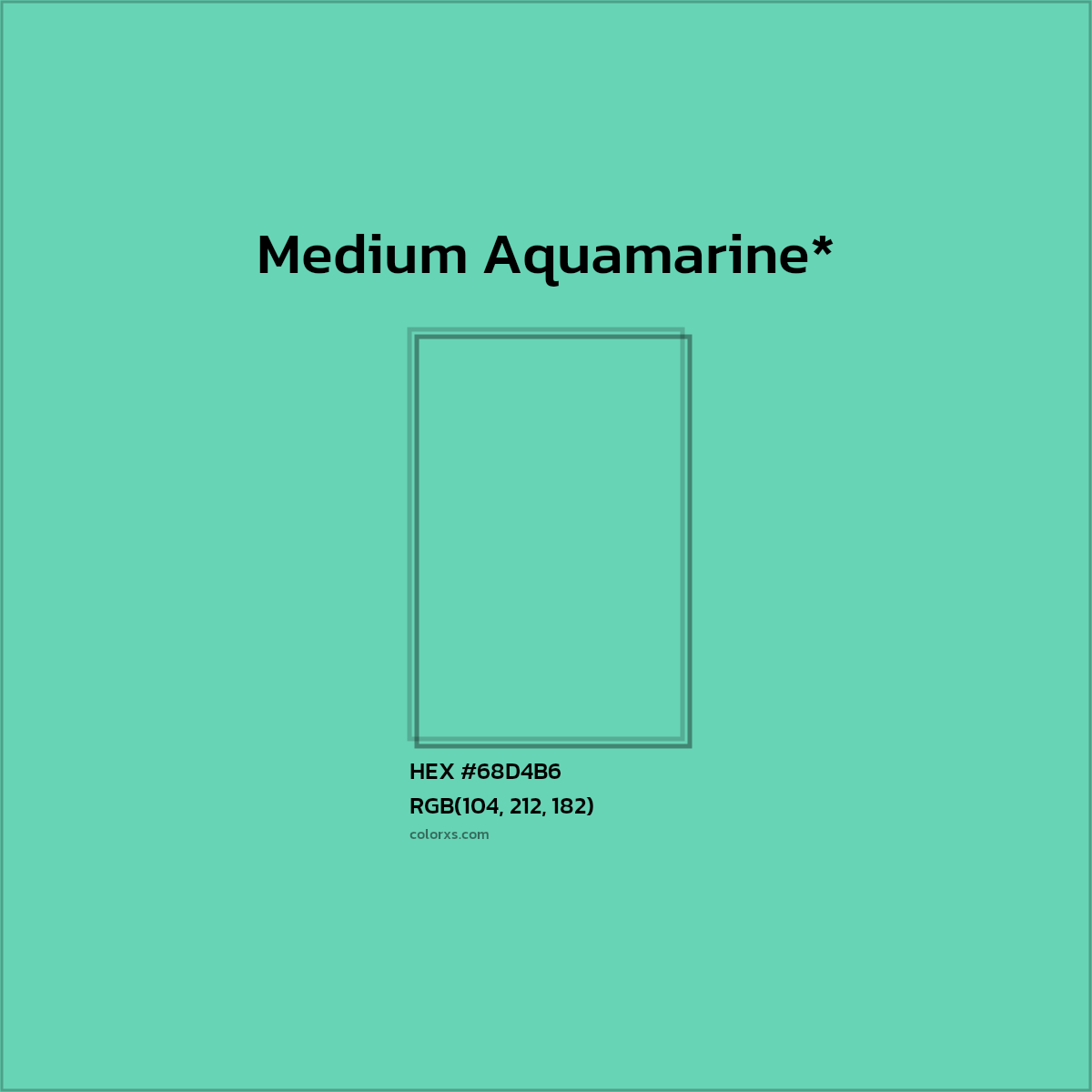 HEX #68D4B6 Color Name, Color Code, Palettes, Similar Paints, Images
