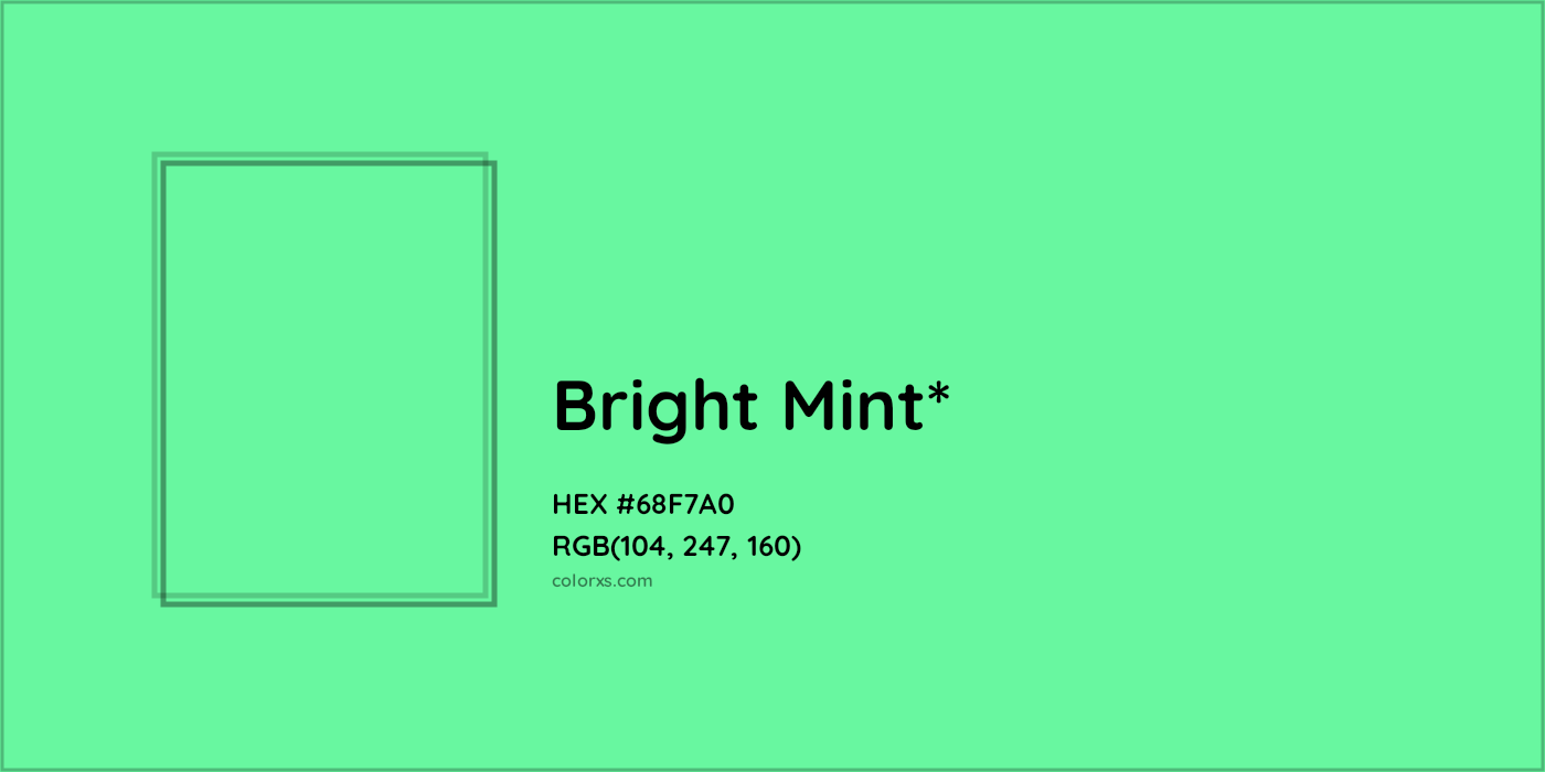HEX #68F7A0 Color Name, Color Code, Palettes, Similar Paints, Images
