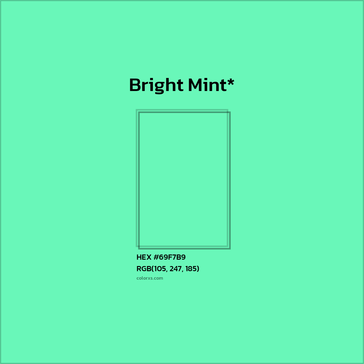 HEX #69F7B9 Color Name, Color Code, Palettes, Similar Paints, Images