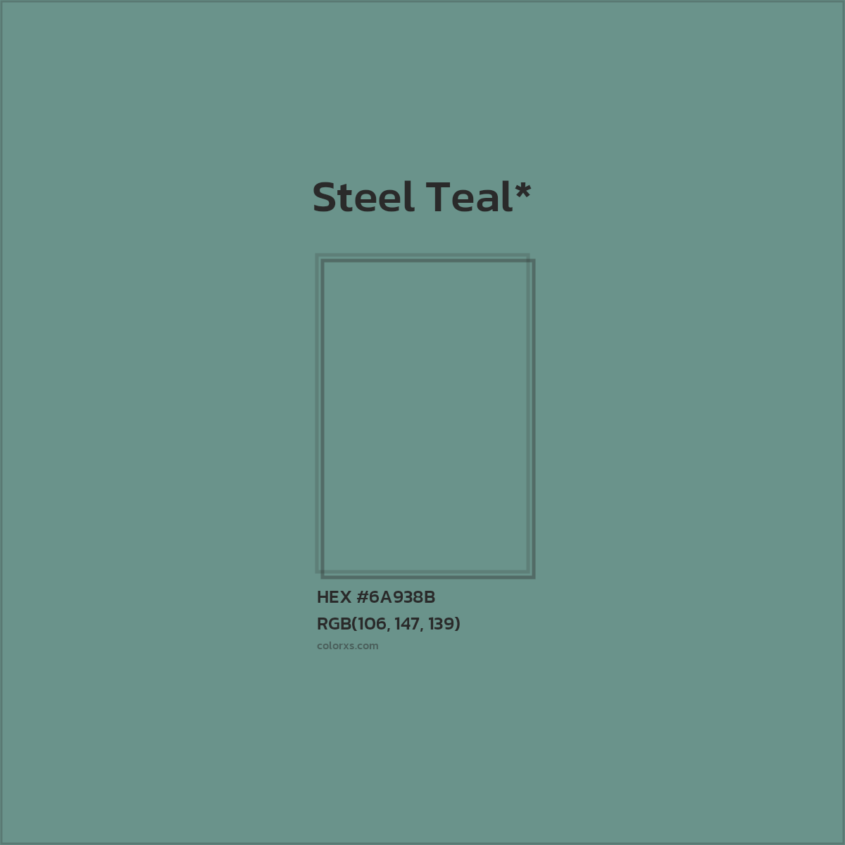 HEX #6A938B Color Name, Color Code, Palettes, Similar Paints, Images