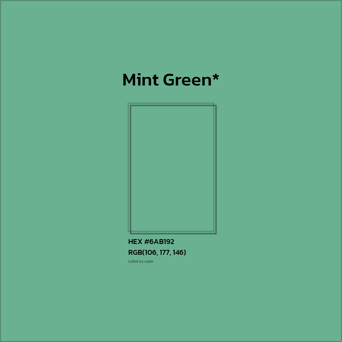HEX #6AB192 Color Name, Color Code, Palettes, Similar Paints, Images