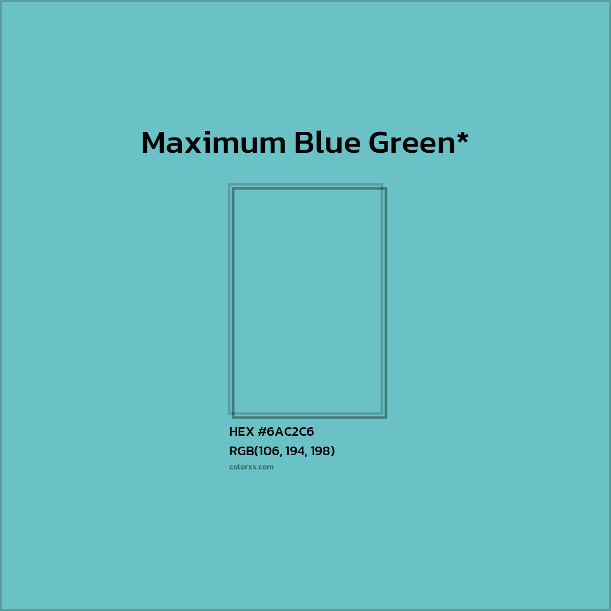 HEX #6AC2C6 Color Name, Color Code, Palettes, Similar Paints, Images